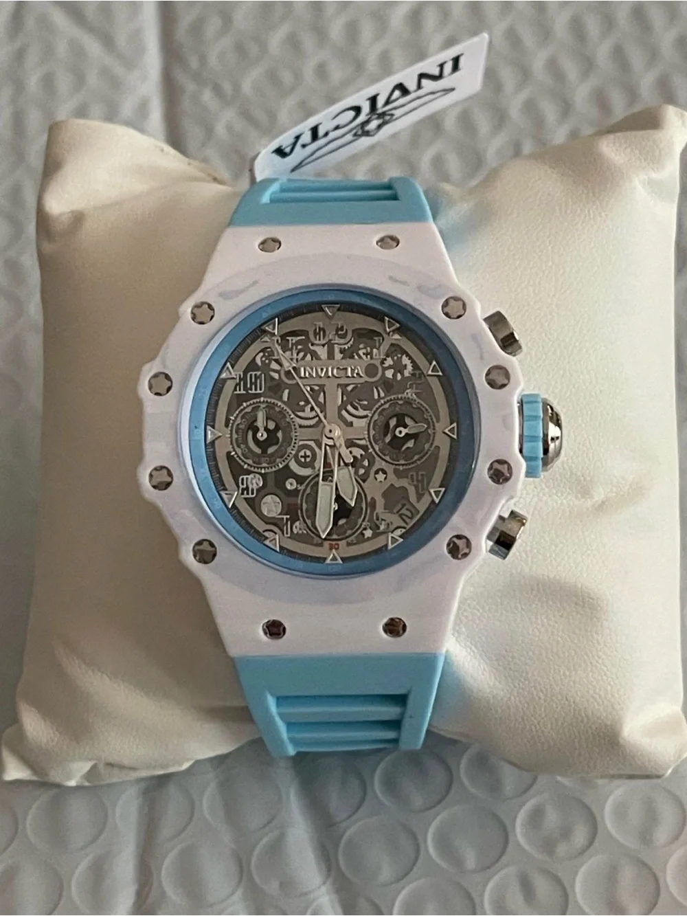 Invicta Racing Apexium Light Blue & white Unisex Watch - 41mm,New